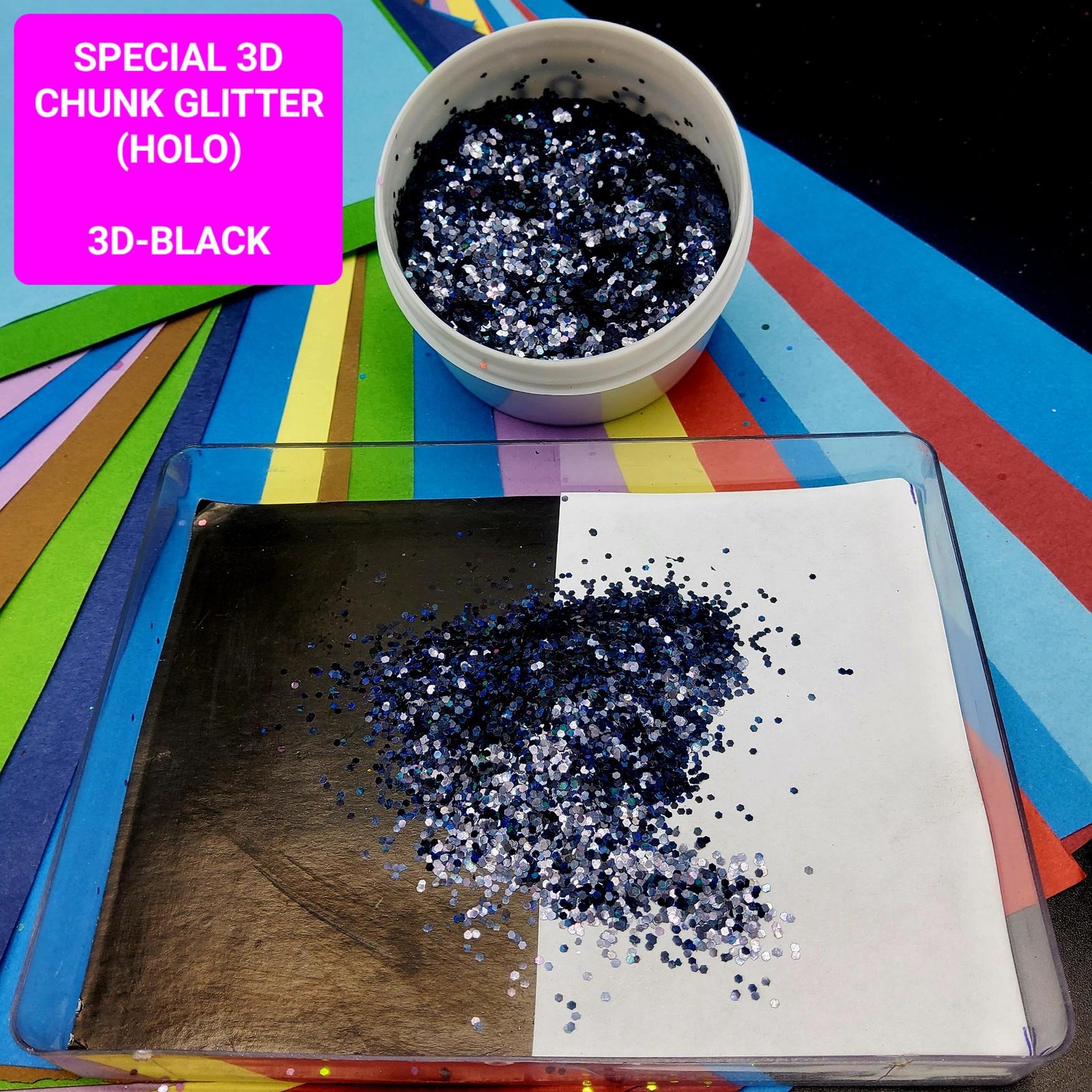 silver curly holo chunk glitter – medium | 20g (copy)