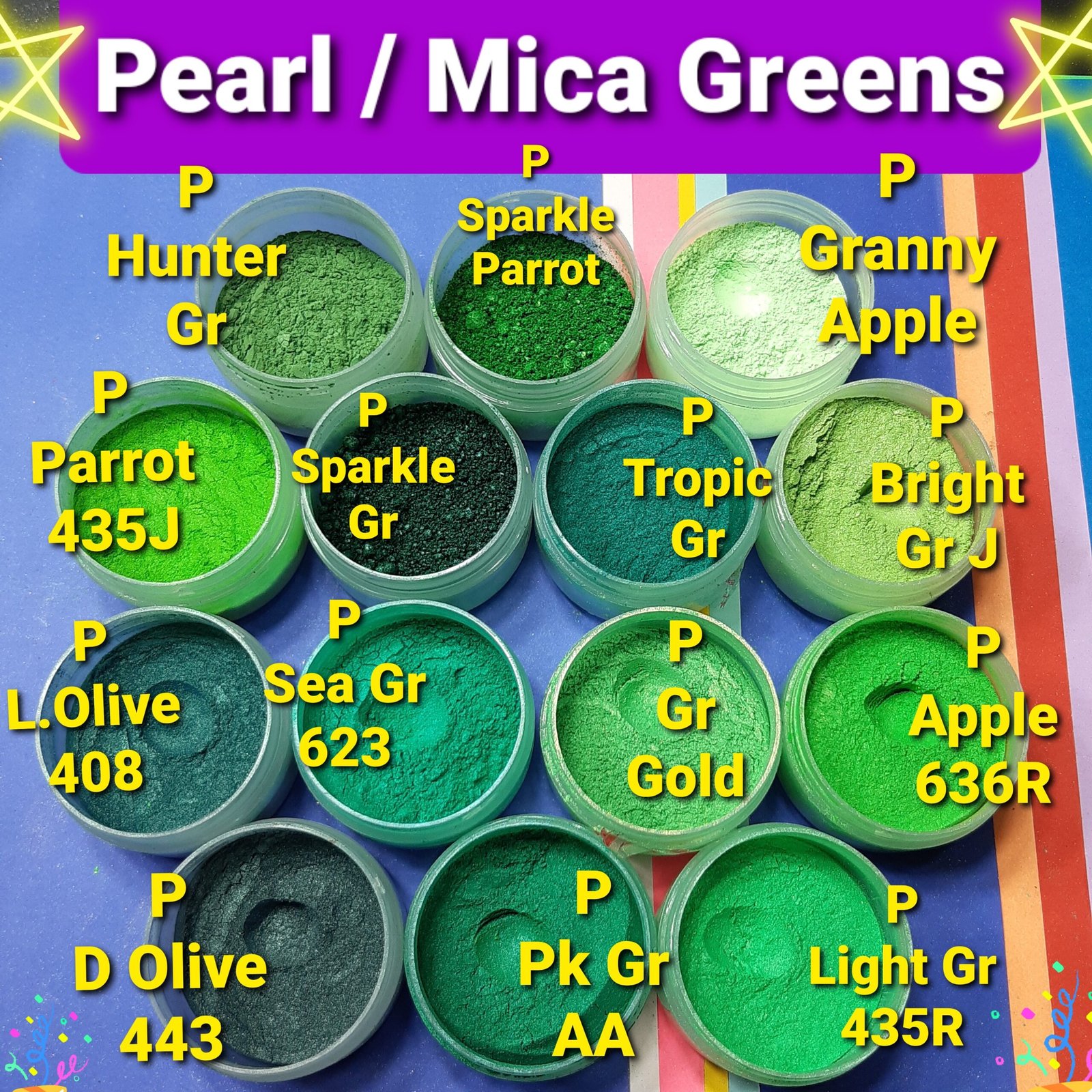 pearl/mica powder colors