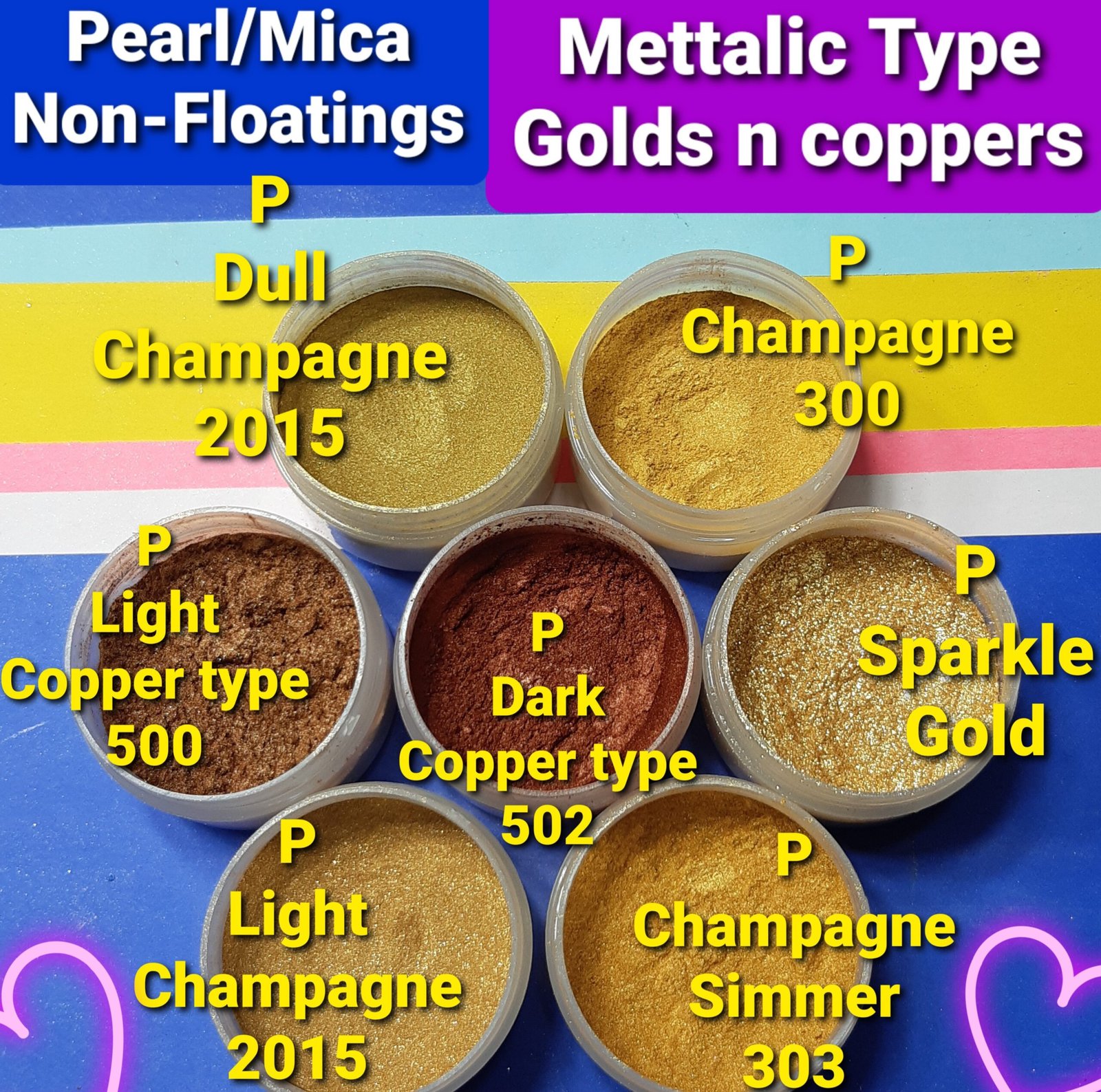 pearl/mica pink powder colors (12 colors 15g each)