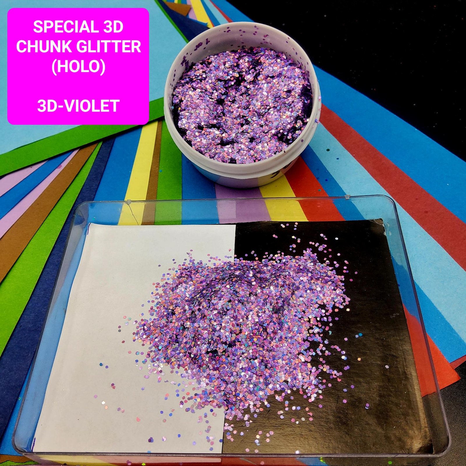 silver curly holo chunk glitter – medium | 20g (copy)