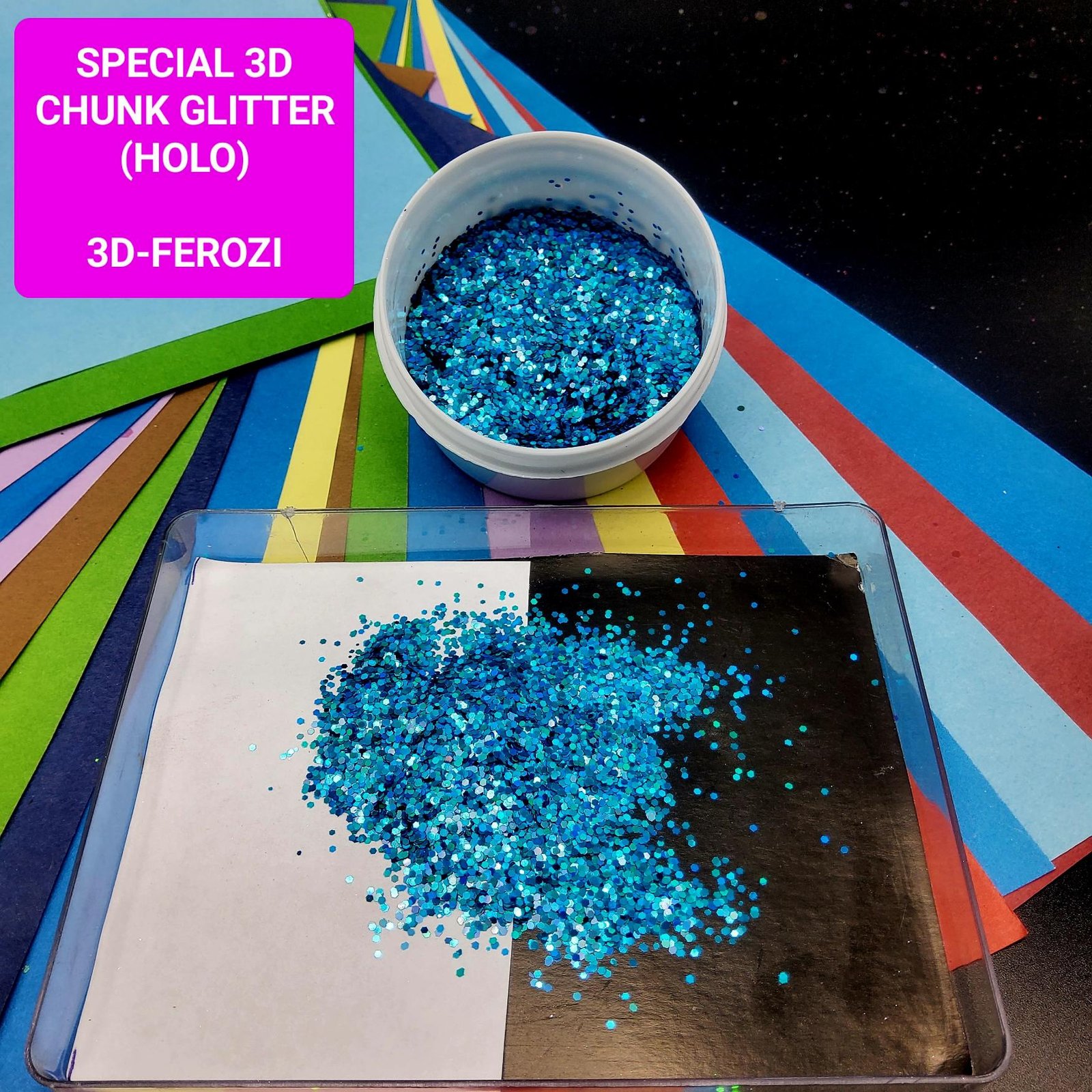 silver curly holo chunk glitter – medium | 20g (copy)