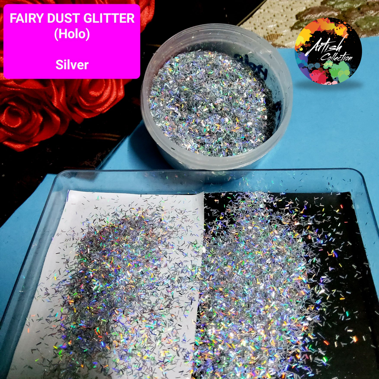 3d pink holo chunk glitter – medium | 20g (copy)
