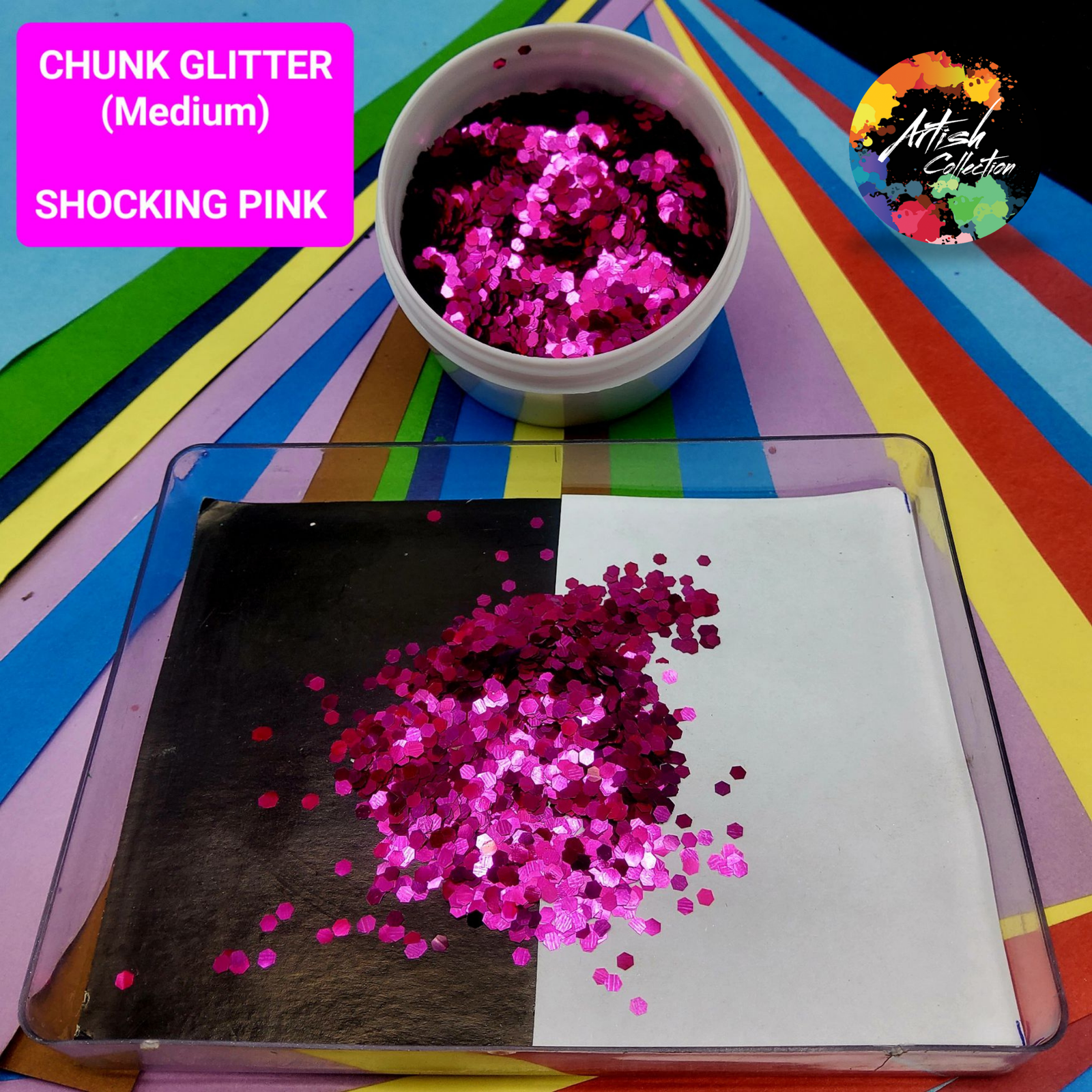 glitter chunk large silver holo (20g) (copy)
