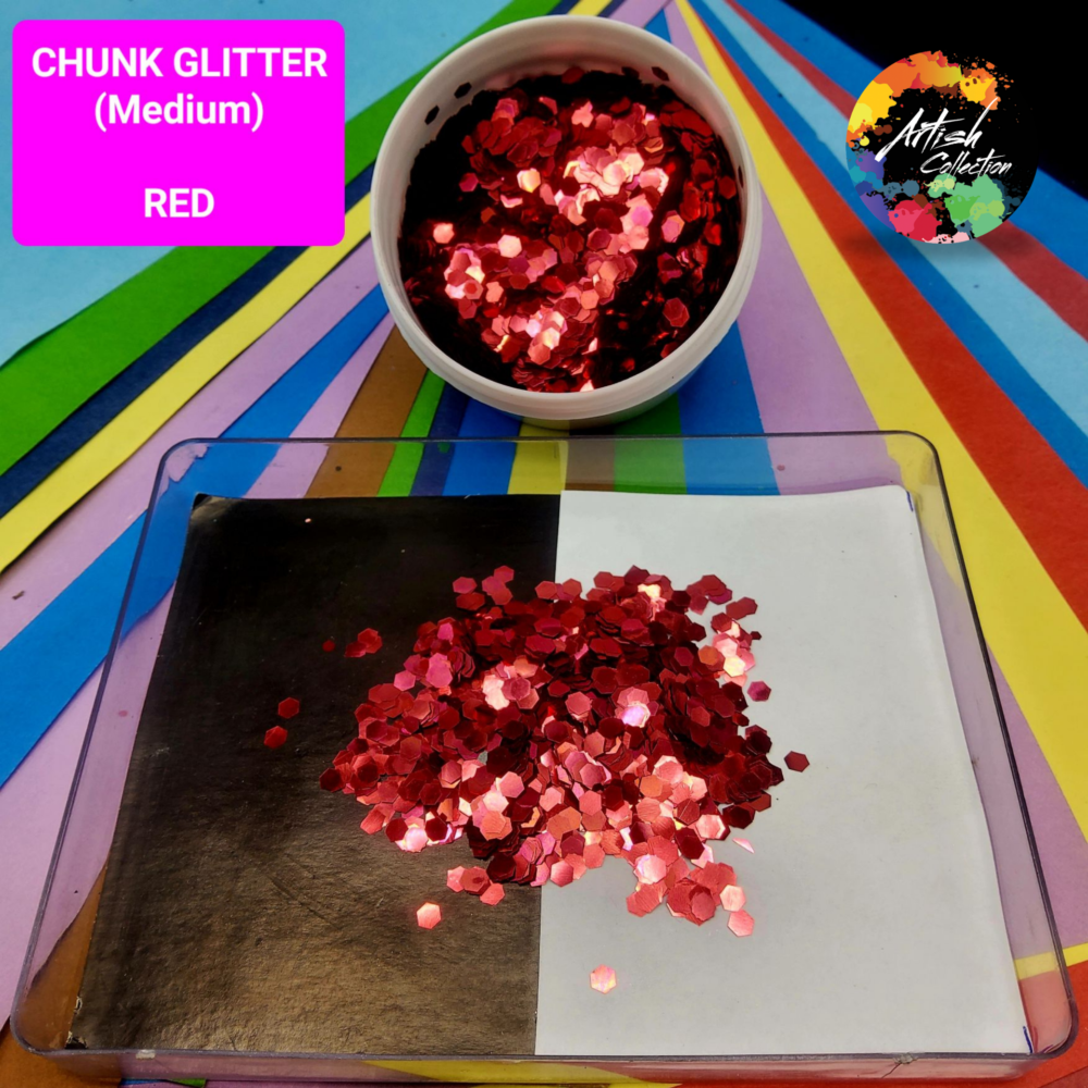 glitter chunk large silver holo (20g) (copy)