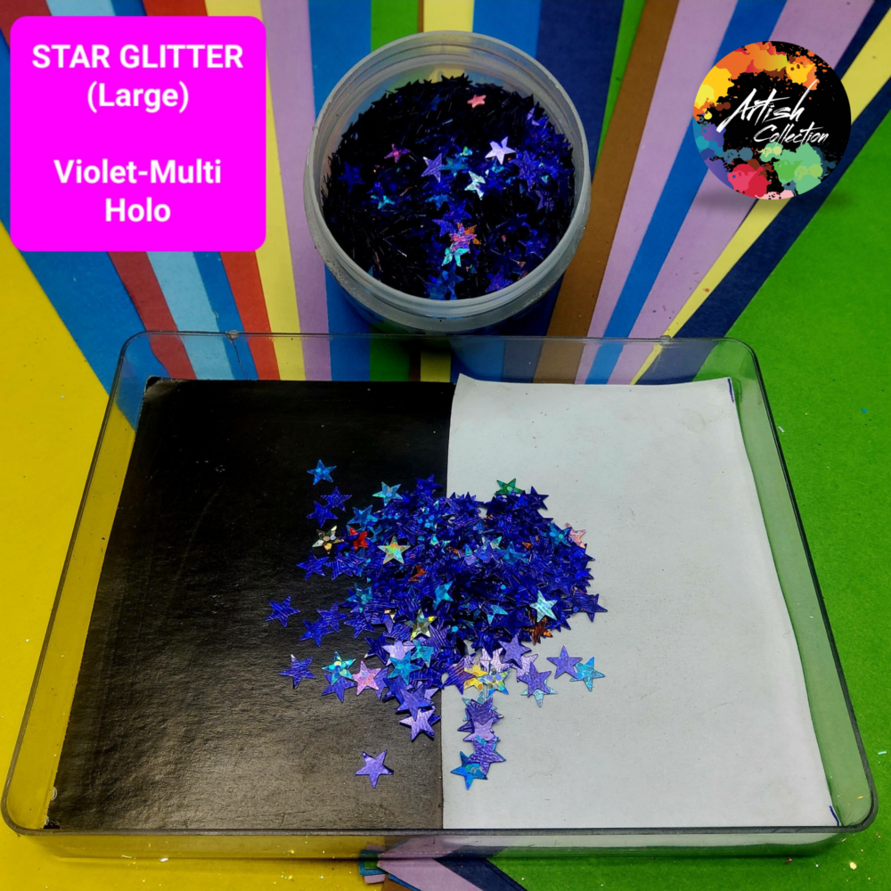 purple holo star glitter small | 20g (copy)