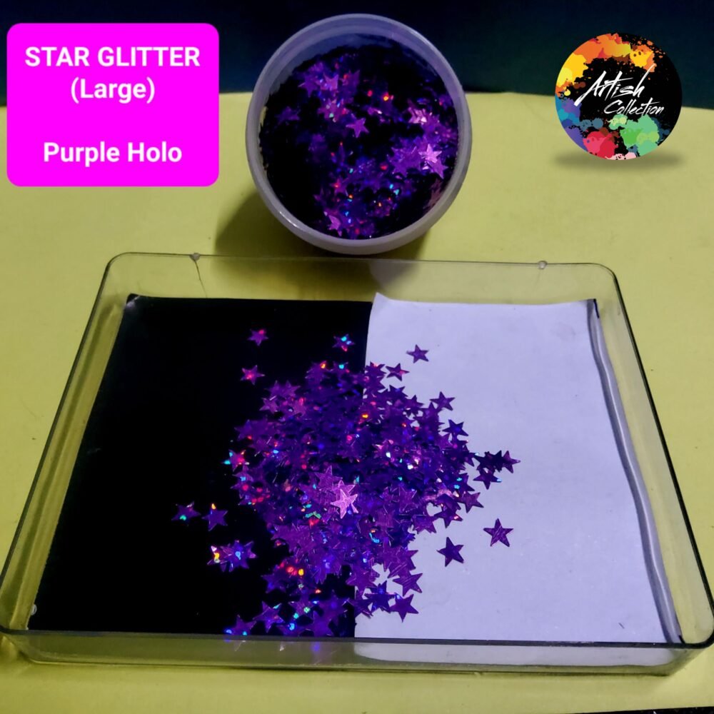 purple holo star glitter small | 20g (copy)
