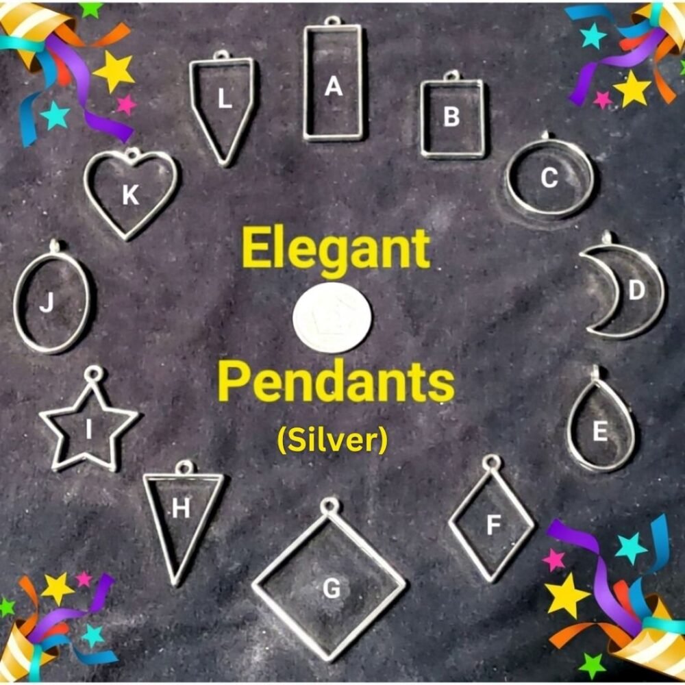 silver elegant bezel pendant (70rs each)