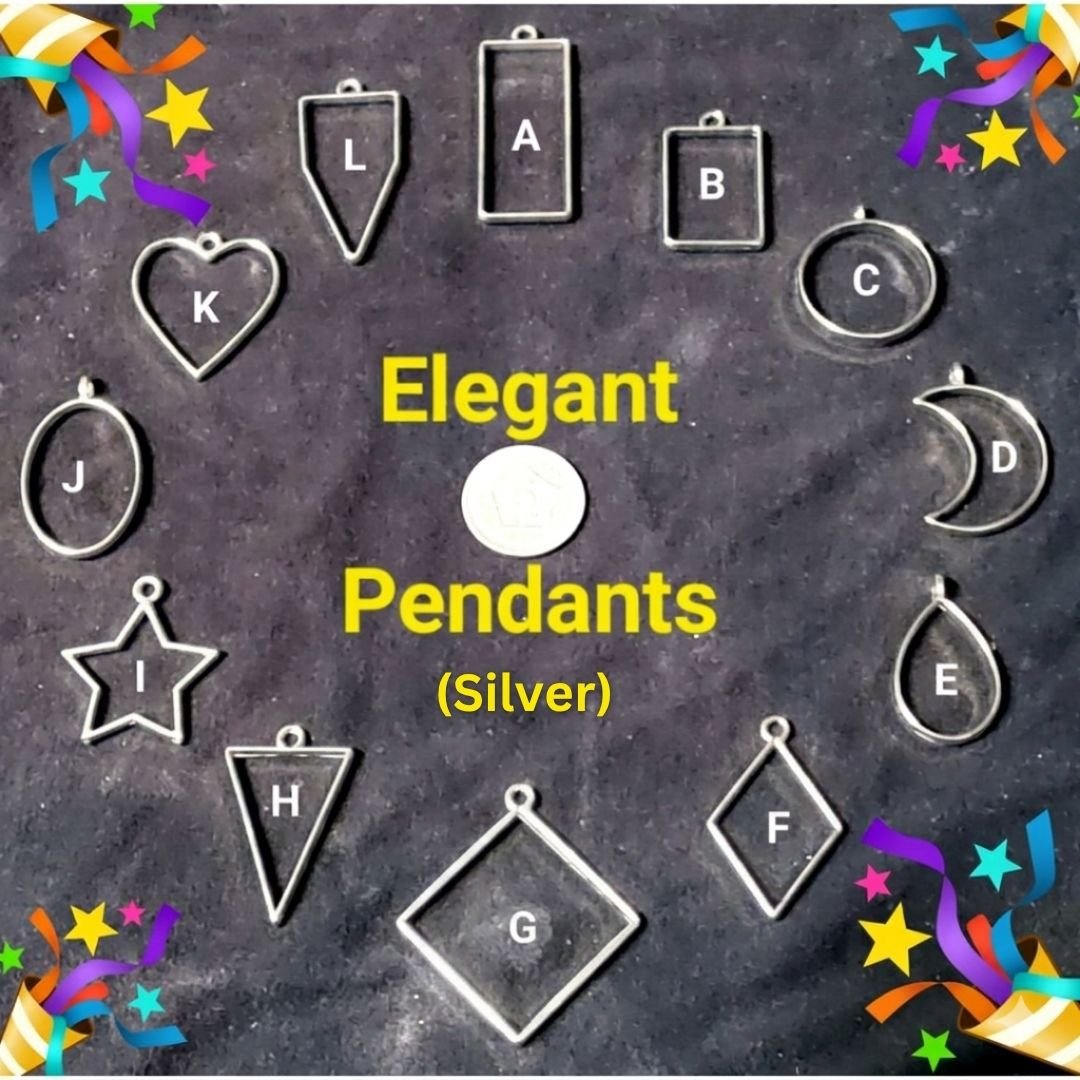 silver elegant bezel pendant (70rs each)