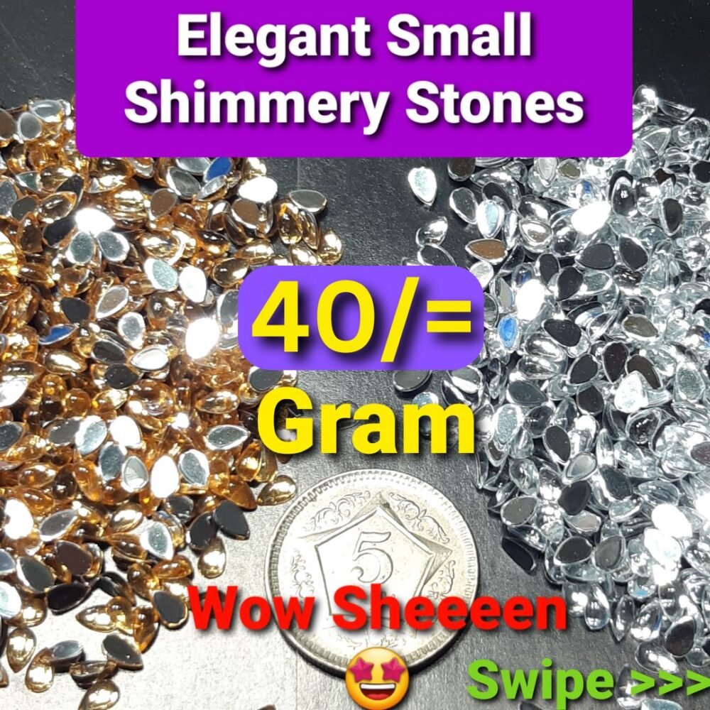 shimmery teardrop accents (40rs per gram)
