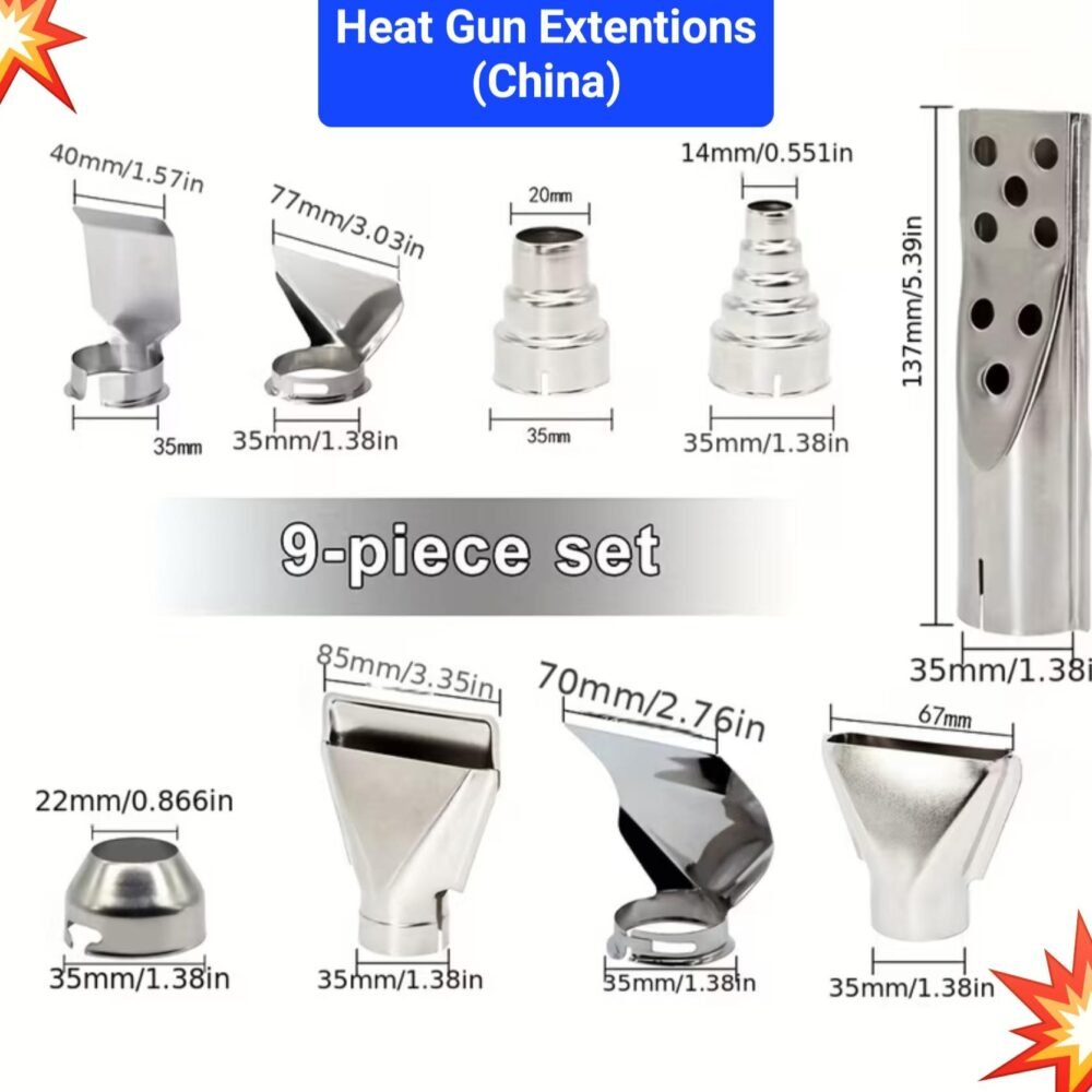 9-Piece Heat Gun Nozzle Extensions Set