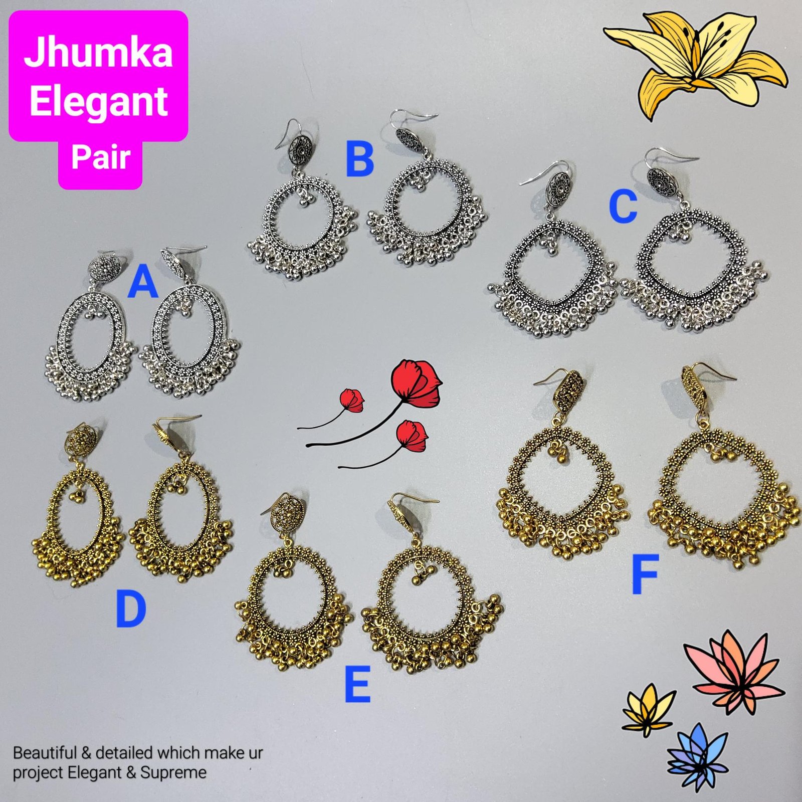 Elegant Jhumka Earring Pair
